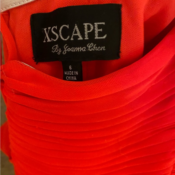 XSCAPE size 6 Strapless Prom Dress Bright red/hot pink/bright coral - Picture 9 of 10